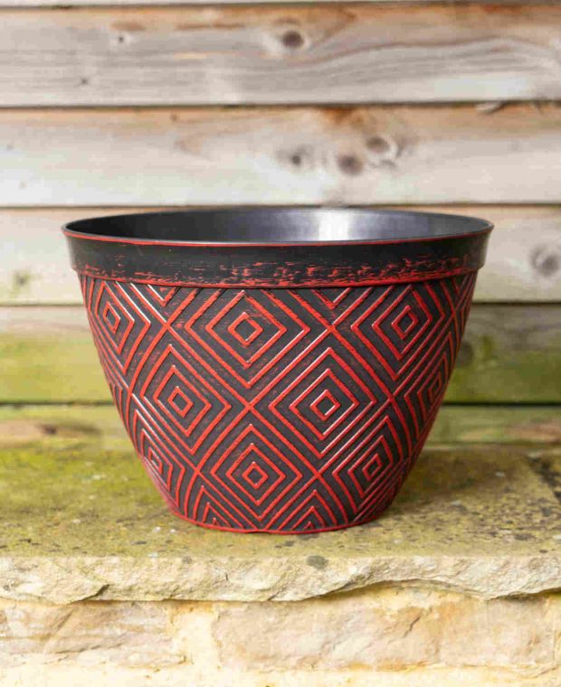 Black and Red Aztec Planter