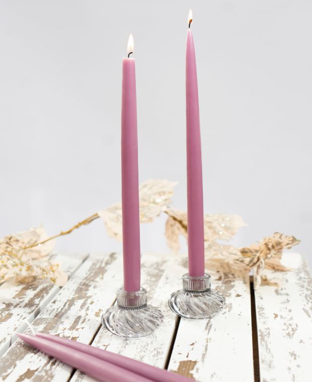 Cassis Tapered Hand Dipped Dyed Candle